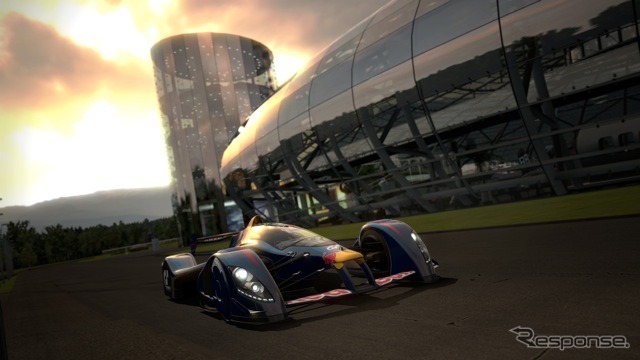 レッドブルの“本拠地”、ハンガー7で。（C）Sony Computer Entertainment Inc. Manufacturers, cars, names, brands and associated imagery featured in this game in some cases include trademarks and/or copyrighted materials of their respective owners. All rights reserved. Any depiction or recreation of real world locations, entities, businesses, or organizations is not intended to be or imply any sponsorship or endorsement of this game by such party or parties.