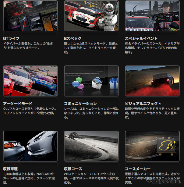 PS3用ソフト『グランツーリスモ5』の製品情報コーナーを公開した。