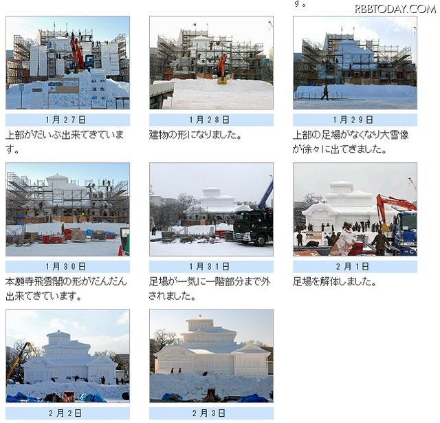 雪像製作のようす 雪像製作のようす