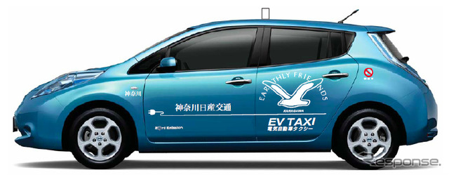 日産リーフを使用したEVタクシーの統一ラッピング（イメージ）