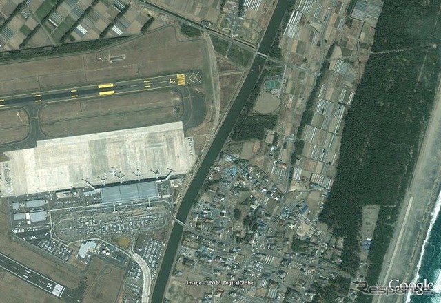 Google、被災地の衛星写真を公開