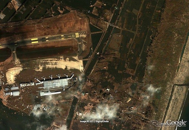 Google、被災地の衛星写真を公開