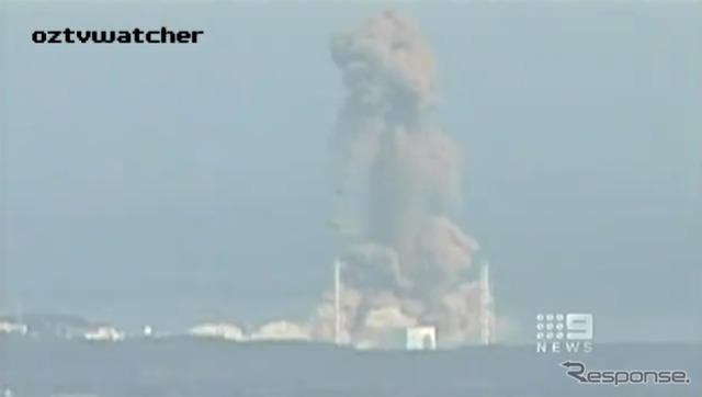 3号機で14日に起きた水素爆発（動画キャプチャ）