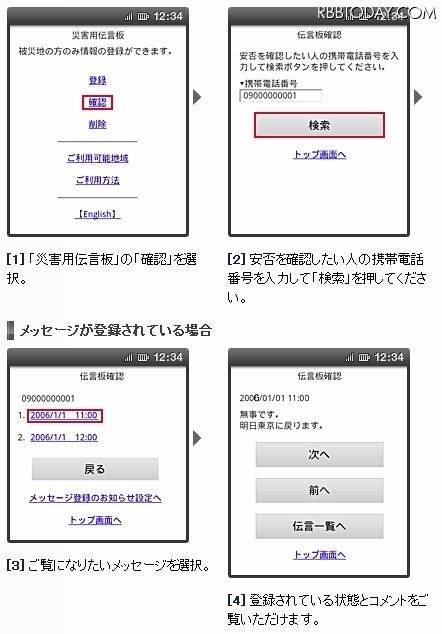 メッセージの確認方法 メッセージの確認方法