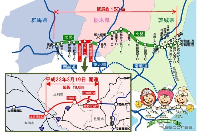 北関東自動車道が全線開通…高崎JCT〜水戸南