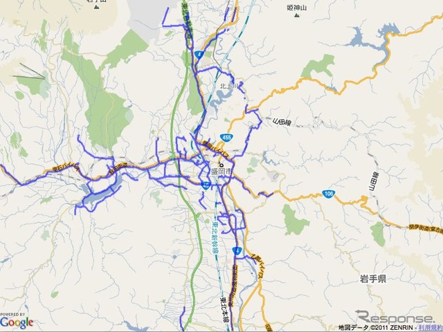 被災地エリアの「通れた道路」情報(3月22日現在)