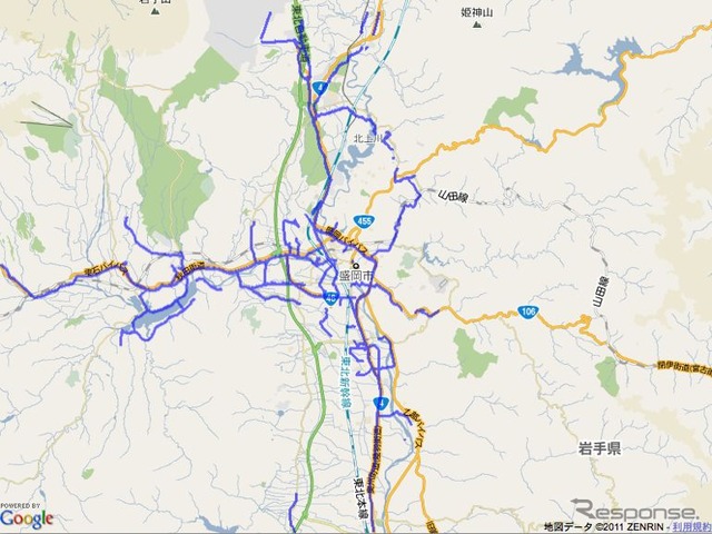 被災地エリアの「通れた道路」情報（3月22日現在）