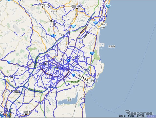 被災地エリアの「通れた道路」情報（3月22日現在）