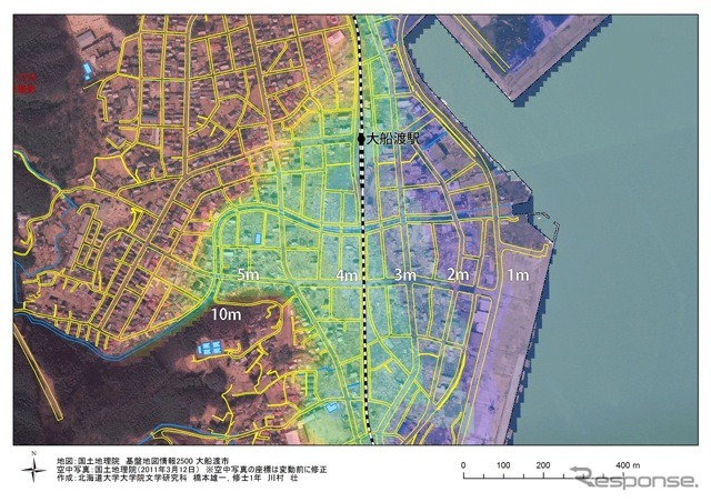 被災状況の可視化(岩手県大船渡市の例)