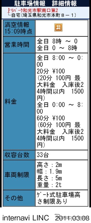 「インターナビ・リンク」会員サイト 携帯画面イメージ