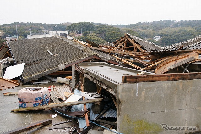 東日本大震災 田代島 電柱の一番上で津波に耐えた