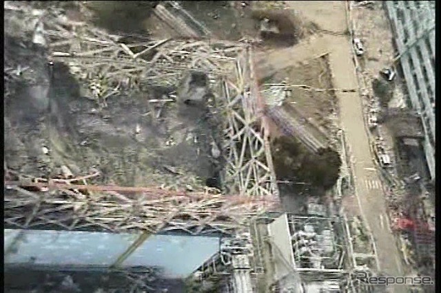1号原子炉建屋(動画キャプチャ。10日、撮影・提供=東京電力)