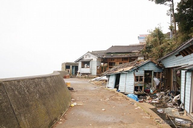 東日本大震災 田代島 震災後(震災前と同一地点)