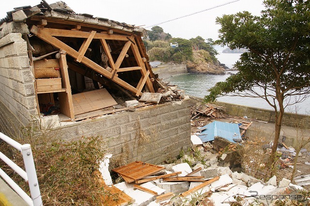 東日本大震災 田代島 震災後(震災前と同一地点)
