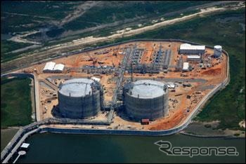 現在建設中のGULF LNGターミナル(米国 ミシシッピ州)