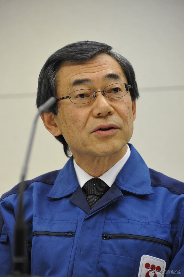 清水正孝東京電力社長(13日・東電本店)