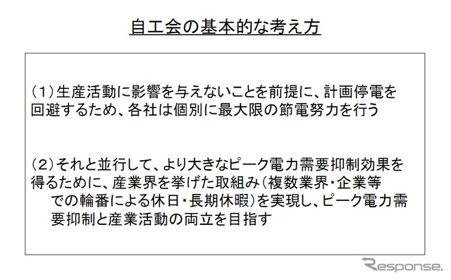 自工会による夏期電力需要抑制に向けた輪番休日・夏期休暇シフトの提案詳細