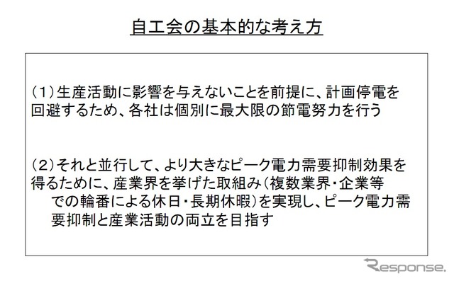 自工会による夏期電力需要抑制に向けた輪番休日・夏期休暇シフトの提案詳細