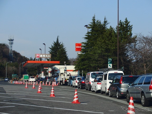 東北自動車道・サービスエリアの様子（3月29日）