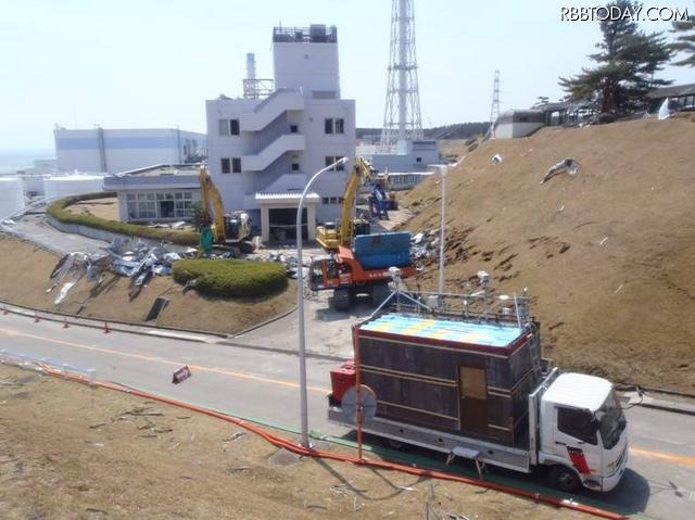 福島第一原子力発電所 汐見坂・旧厚生棟周辺2(4月13日撮影)