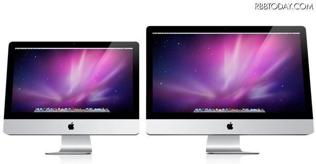 新型iMac21.5インチモデル(左)と27インチモデル 新型iMac21.5インチモデル(左)と27インチモデル