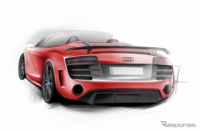 アウディ R8GTスパイダーのデザインスケッチ