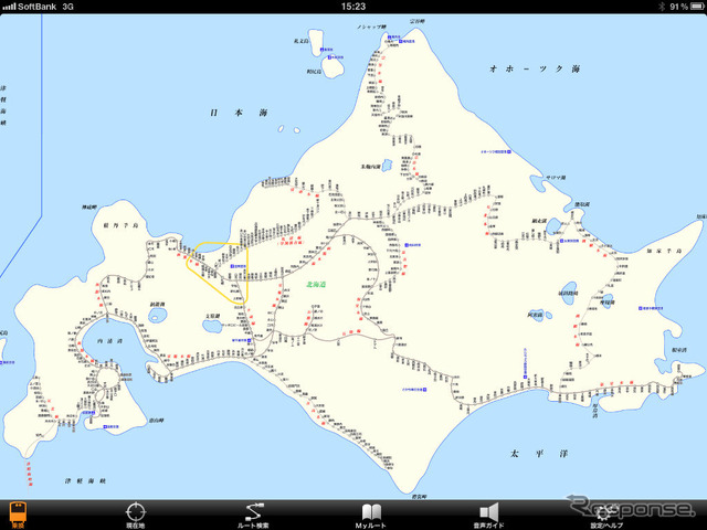 iPad 向けの全国路線図