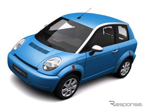 ノルウェーTHINK社の小型EV「シンクシティ」。日本にも導入が予定されている。