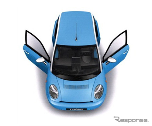 ノルウェーTHINK社の小型EV「シンクシティ」。日本にも導入が予定されている。