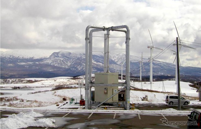 2009年3月に納入した運用試験用20kW縦軸型風車（仁賀保高原）