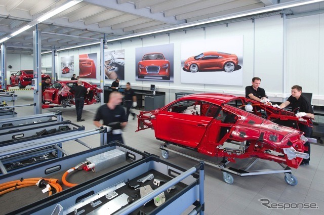 ビベラッハ工場でのR8 e-tron生産