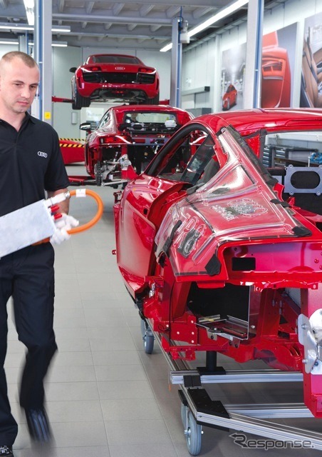 ビベラッハ工場でのR8 e-tron生産