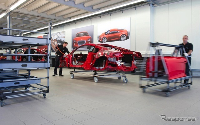 ビベラッハ工場でのR8 e-tron生産