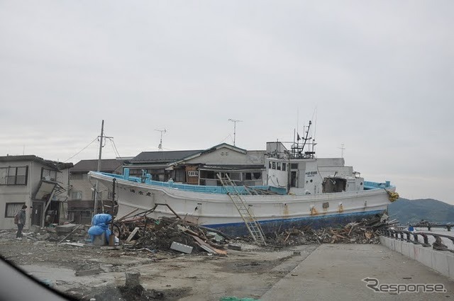 津波被害に遭った宮城県石巻市のようす（2011年5月9日）