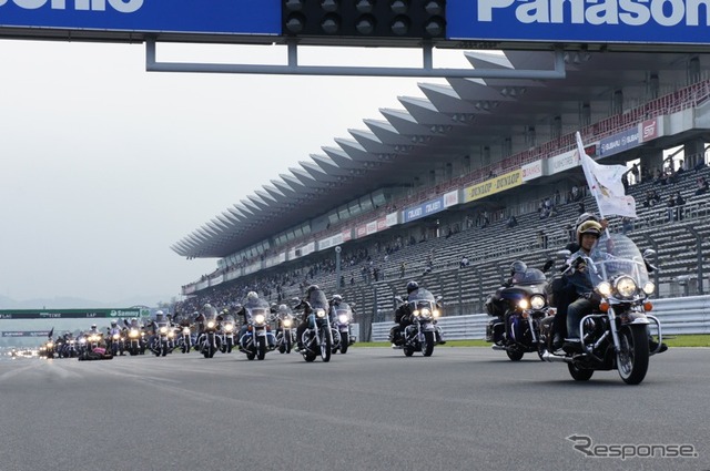 ハーレー1000台が応援パレード…被災地ライダーも参加