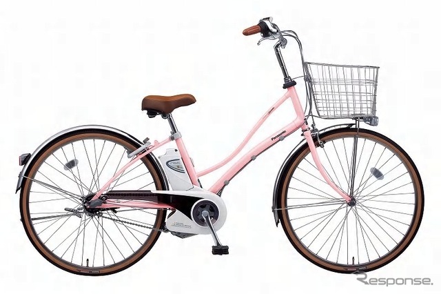 パナソニックの電動アシスト自転車。リチウムビビ・ラッテ(女子学生向け)