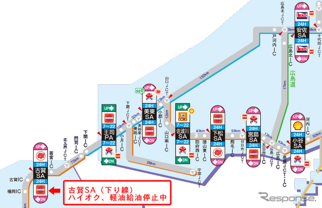 古賀SAの位置図