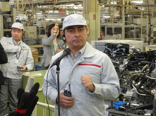 日産いわき工場を訪れたゴーンCEO（5月17日）