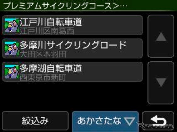 ゼンリンが提供するサイクリングロードのデータの表示画面