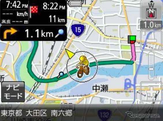 ゼンリンが提供するサイクリングロードのデータの表示画面