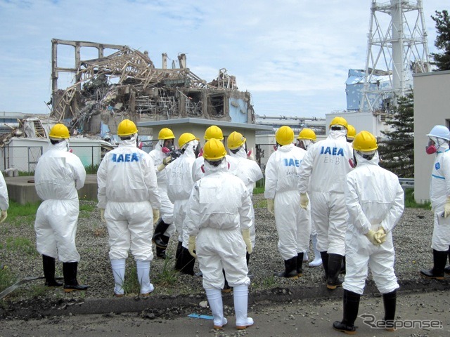 IAEA福島訪問（5月27日）。福島第一原子力発電所、3号機付近