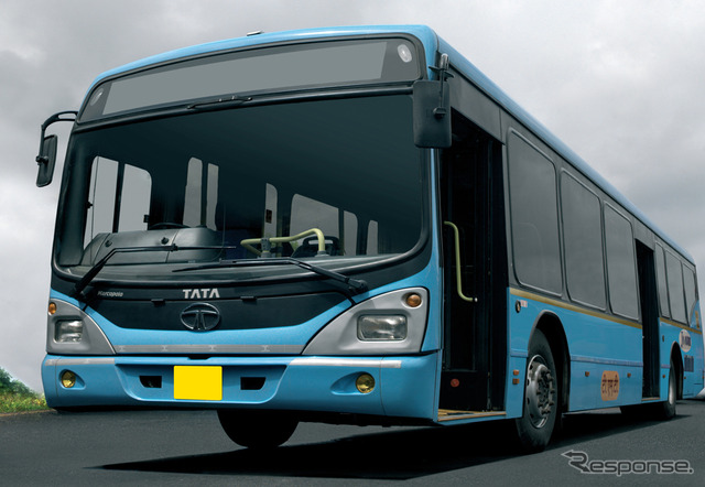 タタ Semi-low Floor RE bus on LPO 1618