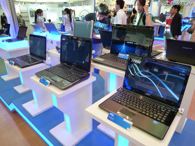 各社が発表したIntel Core搭載機が並ぶ 各社が発表したIntel Core搭載機が並ぶ