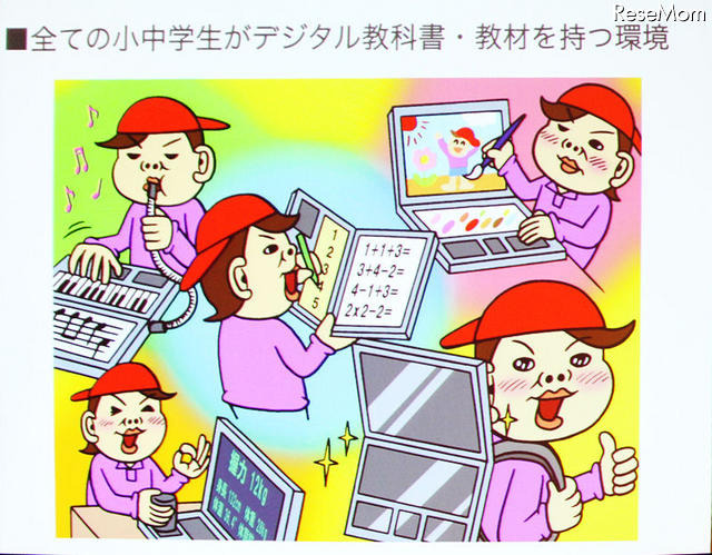 【NEE2011】2015年には1,000万人にデジタル教科書を…中村伊知哉氏 デジタル教科書のイメージ
