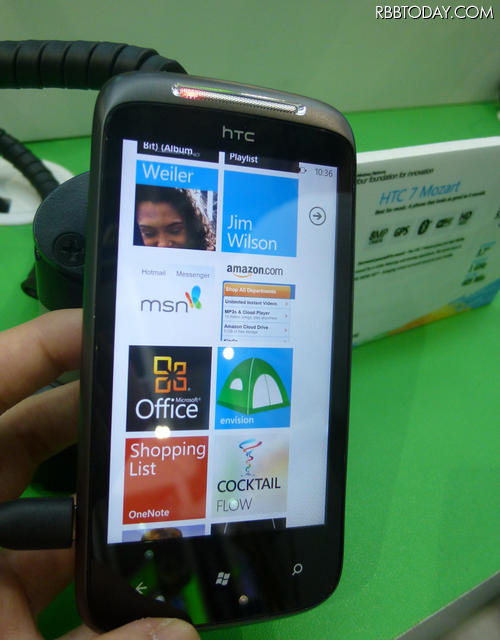 台湾HTCの「HTC 7 Mozart」 台湾HTCの「HTC 7 Mozart」