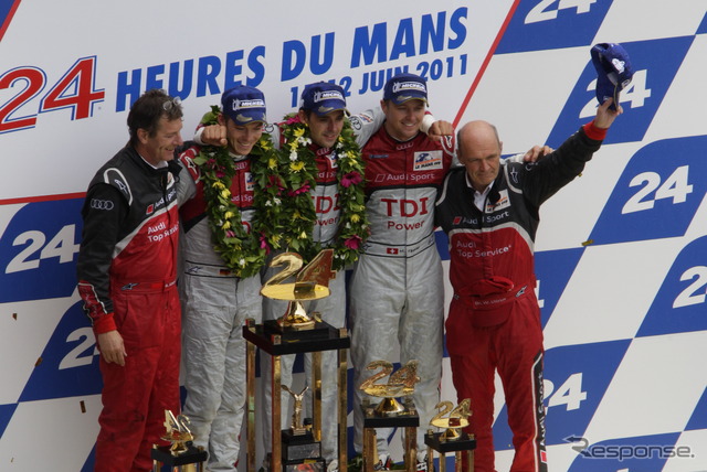 第79回ルマン24時間レースはアウディのマルセル・ファスラー、アンドレ・ロッテラー、ブノワ・トレルイエ組が優勝。