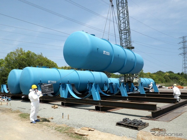 東京電力福島第一原子力発電所でのタンク施設作業（6月9日）