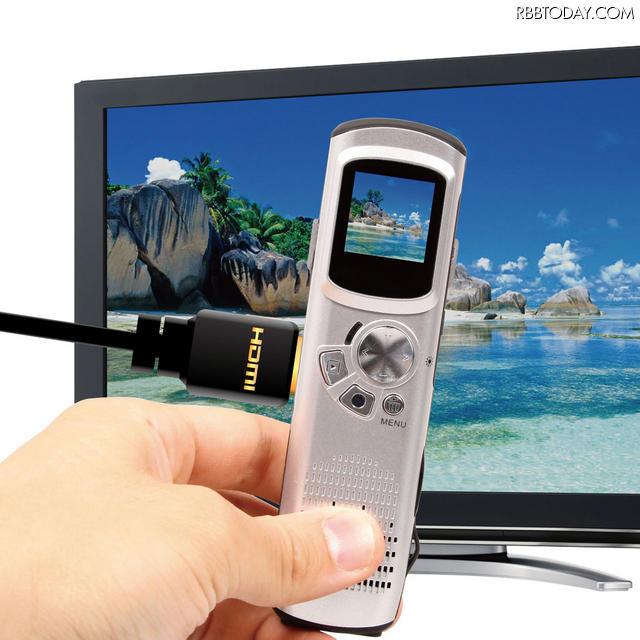 付属のHDMIケーブルでテレビに接続するイメージ