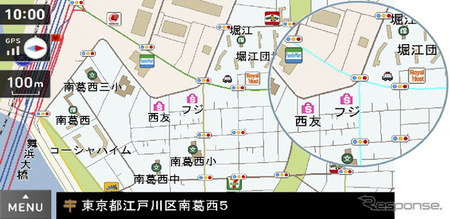 地図データには昭文社製を、クラリオンのAV一体型ナビとしては初めて採用