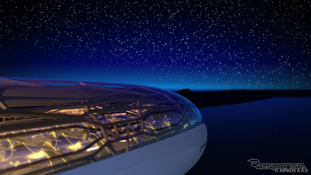 2050年のエアバス構想図。夜間のバイタライジング・ゾーン